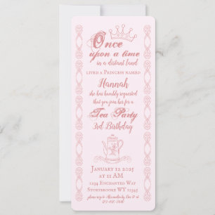Invitación Nacimiento del Fiesta del té de la princesa rosa