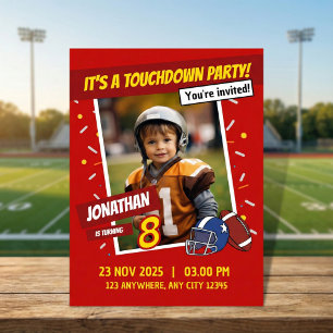 Invitación Nacimiento del Fútbol Rojo Estadounidense que afec