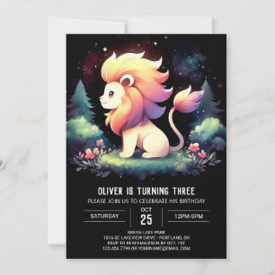 Invitación Nacimiento del león Pastel encantado