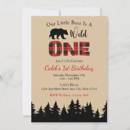 Invitación Nacimiento del Lumberjack Red Buffalo Plaid
