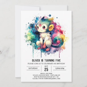 Invitación Nacimiento del mono de Kids Pastel
