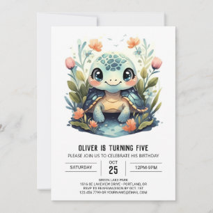 Invitación Nacimiento del niño acuático marino feliz de la to