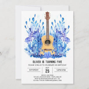 Invitación Nacimiento del niño de guitarra acústica