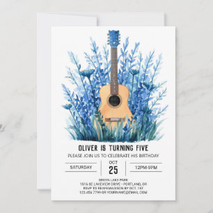 Invitación Nacimiento del niño de guitarra acústica