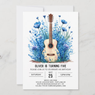 Invitación Nacimiento del niño de guitarra clásica de acorde