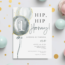 Invitación Nacimiento del niño de los globos azules