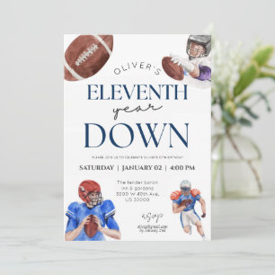 Invitación Nacimiento del niño del tema del fútbol del año 11