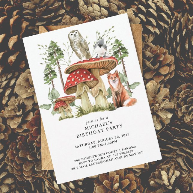 Invitación Nacimiento del niño Encantado de Forest Woodlands (Subido por el creador)