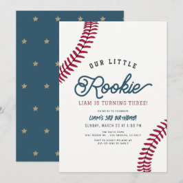 Invitación Nacimiento del niño pequeño rookie de béisbol