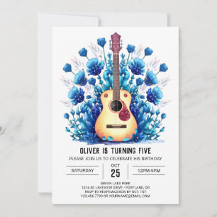 Invitación Nacimiento del niño simple de guitarra acorde
