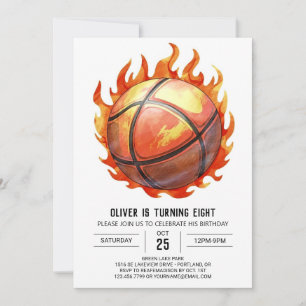 Invitación Nacimiento del Pastel Boy Baloncesto Moderno