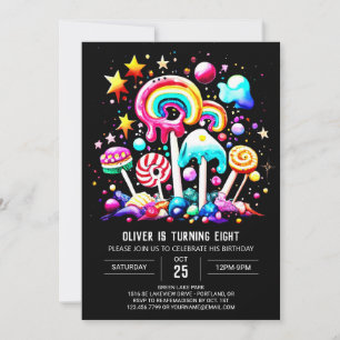 Invitación Nacimiento Digital Candyland Dreamland
