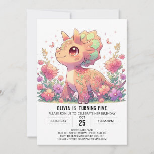 Invitación Nacimiento Digital de los Dinosaurios Pastel Dino