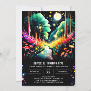 Invitación Nacimiento editable de las luciérnagas