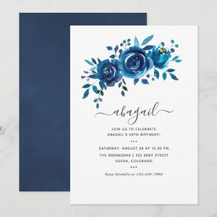 Invitación Nacimiento floral de la Marina y la acuarela blanc