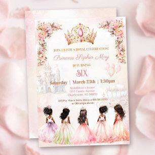 Invitación Nacimiento floral rosado de la corona de la piel d