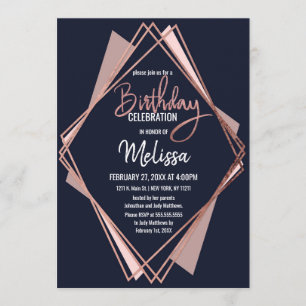 Invitación Nacimiento geométrico de la médula azul de la mari