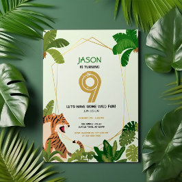 Invitación Nacimiento geométrico del tigre animal del Safari