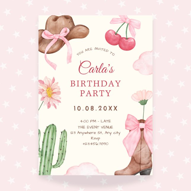 Invitación Nacimiento lindo de vaquero (Subido por el creador)