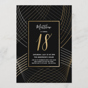 Invitación Nacimiento moderno en blanco, blanco y oro decimoc