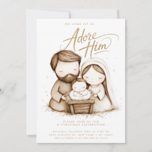 Invitación Nacimiento Niño Jesús Adóralo Navidad