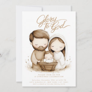 Invitación Nacimiento Niño Jesús Gloria a Dios Navidad
