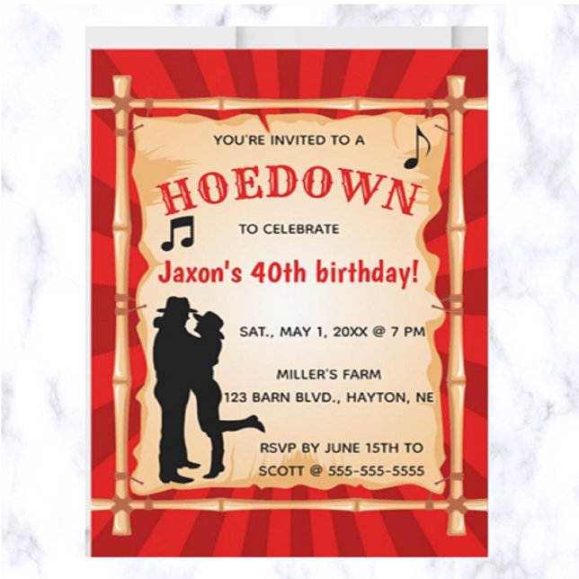 Invitación Nacimiento Occidental del Holedown Shindig Country (Having a hoedown? This is a great invitation for your event!)