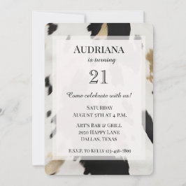 Invitación Nacimiento Occidental del Piel de vaca de Oro Blan