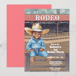Invitación Nacimiento personalizado de niño/niña de rodeo occ