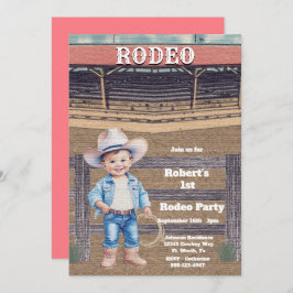 Invitación Nacimiento personalizado de niño/niña de rodeo occ