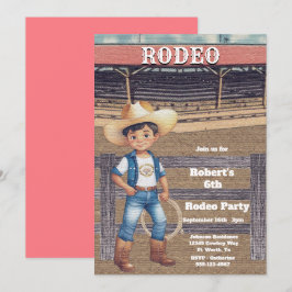 Invitación Nacimiento personalizado de niño/niña de rodeo occ