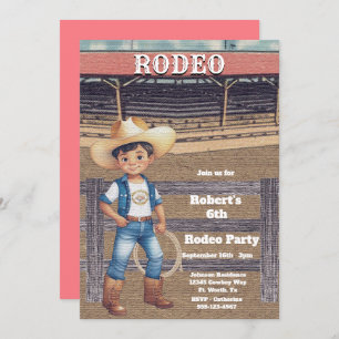 Invitación Nacimiento personalizado de niño/niña de rodeo occ