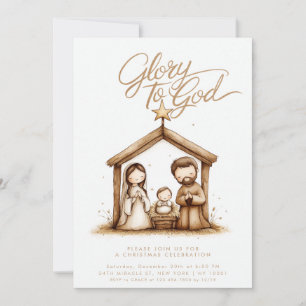 Invitación Nacimiento Pesebre Niño Jesús Religioso Navidad