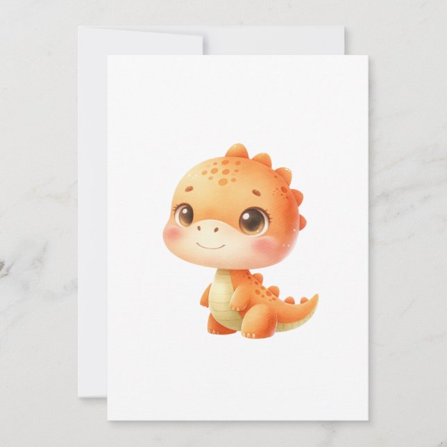 Invitación Nacimiento Próximo Cumpleaños de Bebé Dinosaurio S (Anverso)