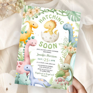 Invitación Nacimiento Próximo Fiesta de Bebé Dinosaurio Sin G