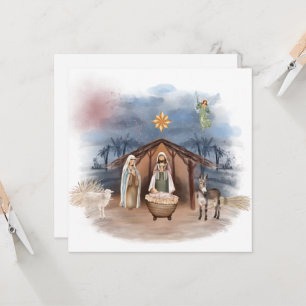 Invitación Nacimiento Religioso de Navidad Bautismo de Jesús