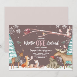 Invitación Nacimiento Rosa de la Tierra de los bosques de ONE