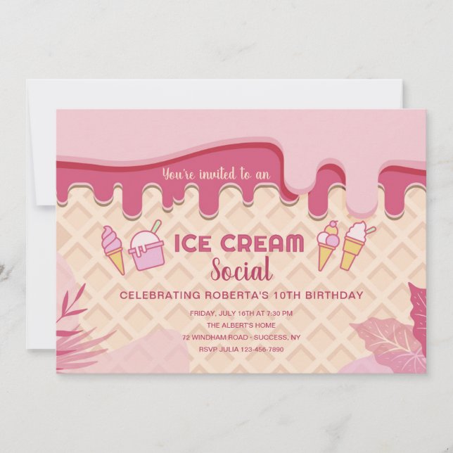 Invitación Nacimiento Social de Crema de Hielo (Anverso)