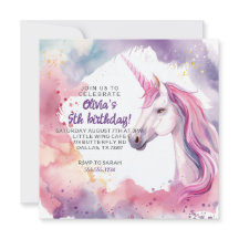 Nacimiento Unicornio de color rosa y púrpura