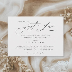 Invitación Nada Caprichoso Sin Adornos Solo Amor Micro Boda