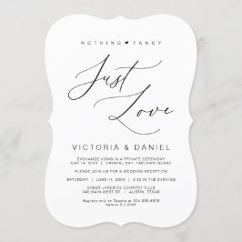 Invitación Nada de Fantasías Solo Amor, Negro, Huida para Cas