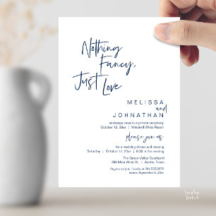 Invitación Nada de lujos solo amor, Recepción de Boda Moderna