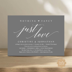 Invitación Nada Elegante Moderno, Solo Amor, Recepción