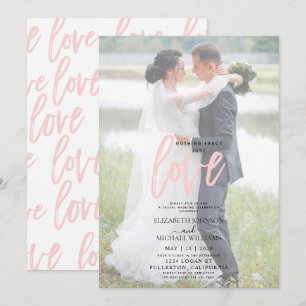 Invitación Nada Elegante Rosa Casual Vellum Foto Boda