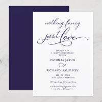 Nada Elegante Solo Amor Azul Marino Boda Informal