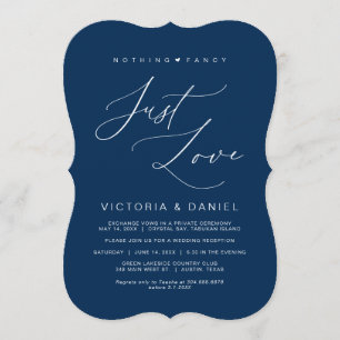 Invitación Nada Elegante Solo Amor, Azul Marino, Elopamiento