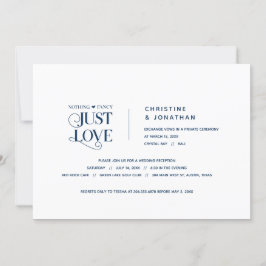 Invitación Nada elegante, solo amor, Azul marino, Elopement