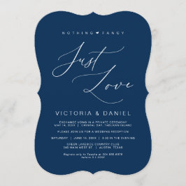 Invitación Nada Elegante Solo Amor, Azul Marino, Elopement de