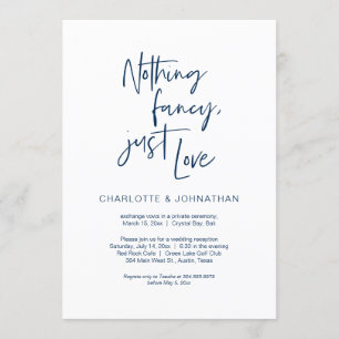 Invitación Nada Elegante, Solo Amor, Azul Marino, Fuga