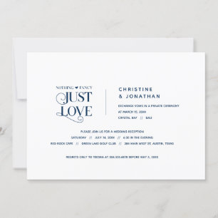 Invitación Nada Elegante, Solo Amor, Azul Marino, Huida